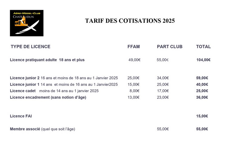 Cotisation et Licence AMCC