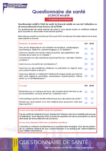 Questionnaire Santé Majeur