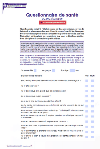 Questionnaire Santé Mimeur